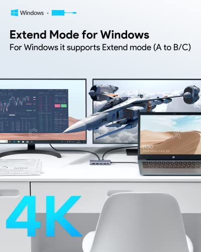 Image of USB C Hub Multiport Adapter Triple Display, 12 in 1 USB C Docking Station Dual Monitor, 2 HDMI 4K, VGA 1080P, Ethernet 1Gbps, 100W PD, 4 USB A Ports, 1 USB-C, SD /TF Dongle for MacBook and More