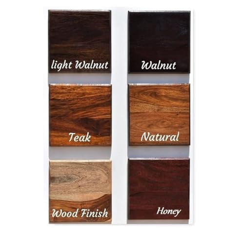 Image of Wudniture Solid Sheesham Wood Corner Shelf for Living Room | Wood Wall Shelves (Walnut)