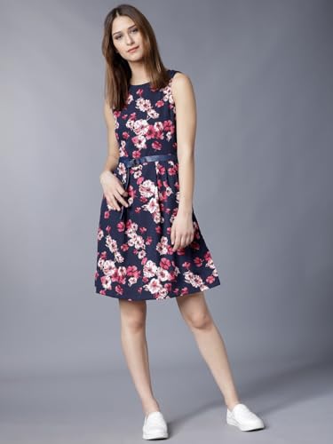 Image of Tokyo Talkies Women's Sleeveless Boat Neck Printed Dresses | Stylish Dresses | Casual Dresses