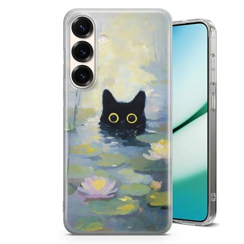 Coque Chat Noir Van Gogh pour Samsung Galaxy Ultra,26,25,24,23,22,17,56,36,A,S,FE Series – Étui...
