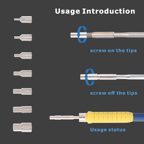 Image of Heat Set Insert Tool,Soldering Iron Tips Come with Thread inserts M2 M2.5 M3 M4 M5 M6 M8,Compatibe with C245 Soldering iron,3D Printing Tools