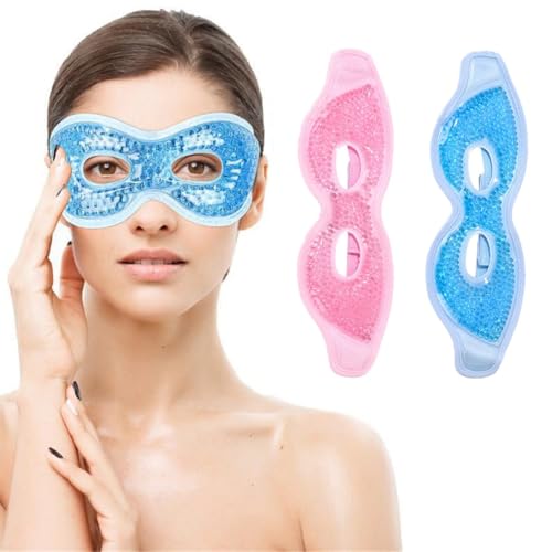 JEYORZY 2 Piezas Antifaz Gel Frio,Antifaz Gel Frío Ojos Máscara Gel,Reutilizable Antifaz para Ojos Fríos de Calor y Frío,Fría o Caliente,para Ojos Hinchados, Migrañas, Ojeras