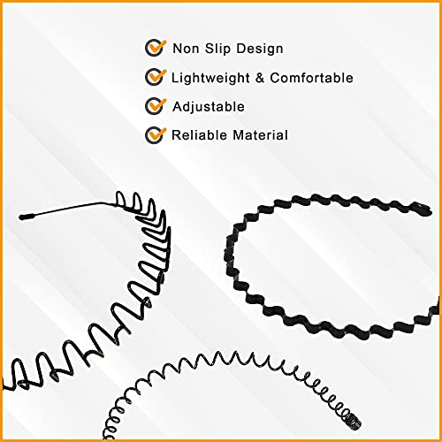 Kac Pack Of 6 Unisex Wavy Hair Bands Non Slip Metal Head Bands For Sports, Outdoor And Yoga #TOP6