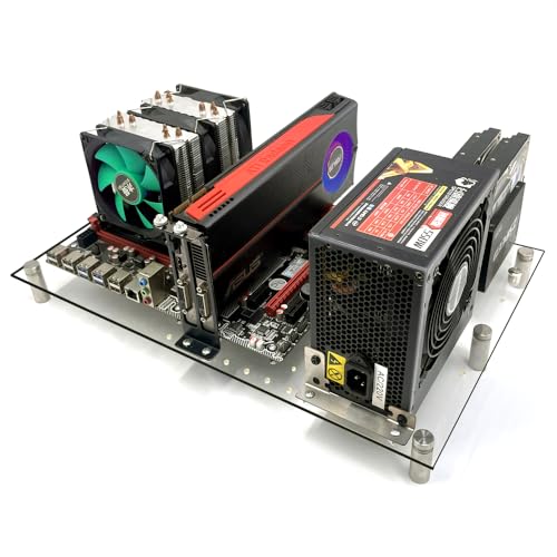 Gabinete para PC abierto de acrílico para pruebas y montaje DIY, soporte para placas base ATX, Micro-ATX y Mini-ITX, disipación térmica miniatura 1