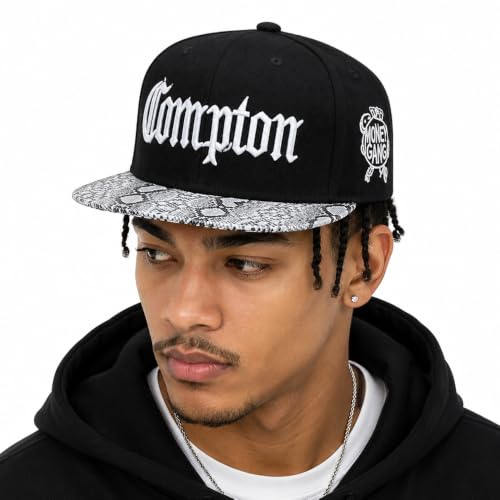 Image of VRITRAZ Comfortable Polyester 3D Printed Hip Hop Cap for Men & Women | Adjustable Snapback Closure Flat Brim Baseball Hat | Lightweight Urban Streetwear Headwear for Dance, Skateboarding, Gym, Sports
