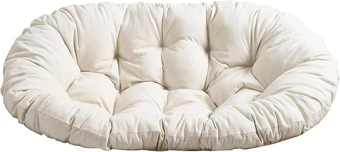 TDHLW Large Double Papasan Chair Cushion, Outdoor Waterproof Hanging/Egg/Swing/Hammock Chair Cushions Thicken Comfortable Soft Garden Chair Pad Indoor Room Decoration,Waterproof White,67 * 47 in