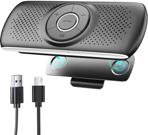 Kit Mains Libres Bluetooth 5.0 pour Voiture Haut-Parleur Sans Fil Pare-Soleil Auto Lecteur MP3 Supporte Siri Google Assistant Kit Mains Libres Bluetooth 5.0 pour Voiture Haut-Parleur Sans Fil Pare-Soleil Auto Lecteur MP3 Supporte Siri Google Assistant