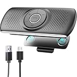 Vivavoce Bluetooth per Auto,Supporta Siri Google Assistente Comandi Vocali e l'inserimento Della Scheda TF, con Clip Magnetica,Connessione Automatica,Per Chiamate, GPS, Riproduzione Musicale,ecc