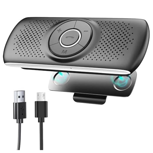 Vivavoce Bluetooth 5.0 Auto,Supporta Siri Google Assistente Comandi Vocali e l'inserimento Della Scheda TF, con Clip Magnetica,Connessione Automatica,Per Chiamate, GPS, Riproduzione Musicale,ecc