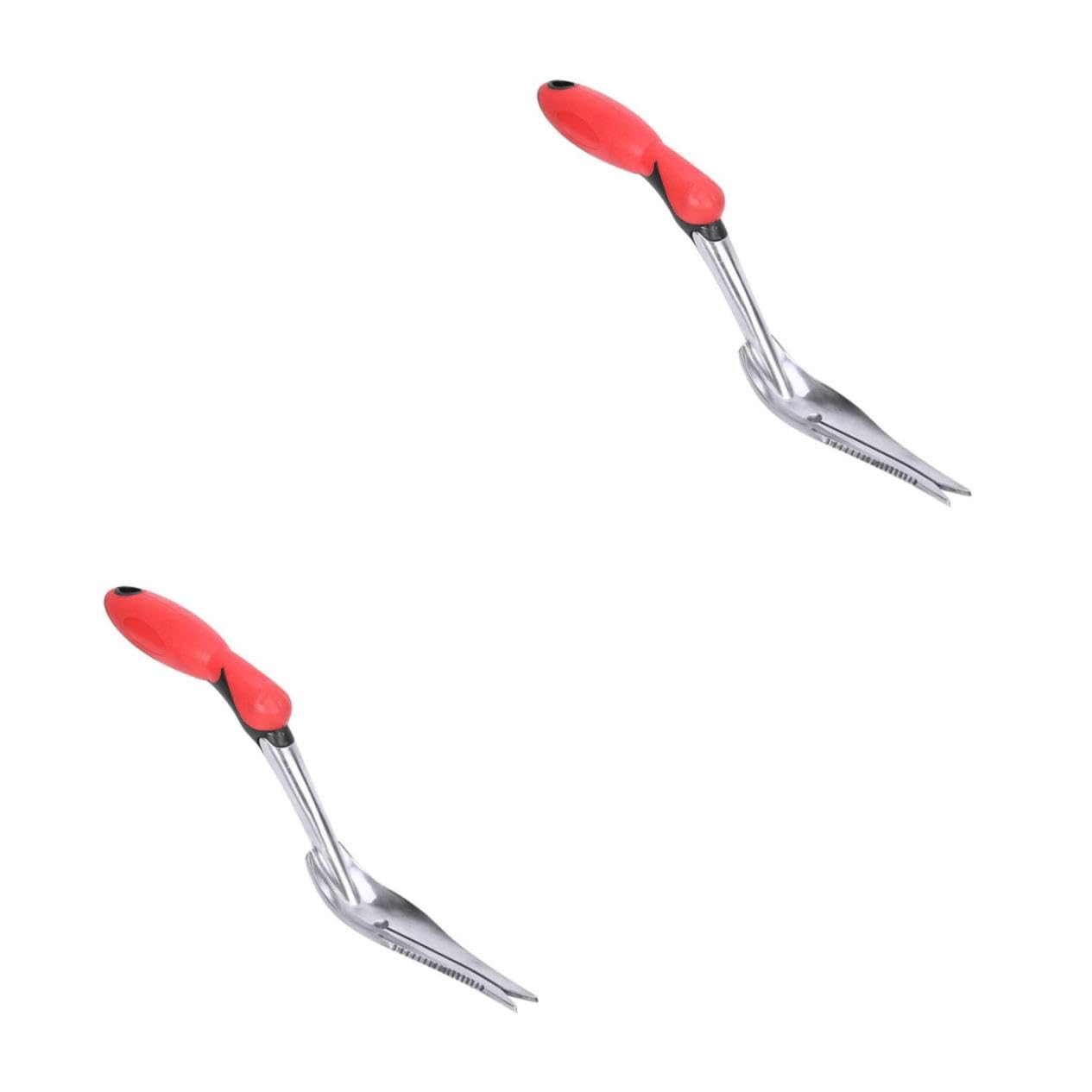 ibasenice 2 Piezas extractor de malas hierbas jardinería Eliminación deshierbe doméstico maleza portátil pala de deshierbe desyerbador de césped herramienta de deshierbe manual planchar rojo