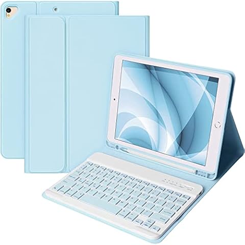 Keyboard Case for iPad 9th 2021/iPad 8th Gen 2020,Case for iPad 10.2 7th Gen 2019 with Bluetooth Wireless Detachable Keyboard, Cover for iPad Air 3 10.5 2019/iPad Pro 10.5"2017 Built-in Pencil Holder Cover