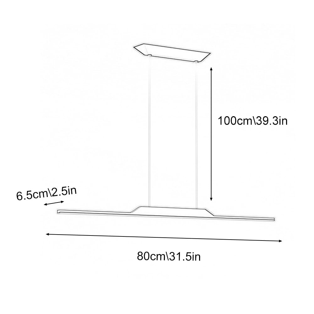 Ściemnialne liniowe światło wiszące Nowoczesne wiszące lampy sufitowe Kitchen Island Oprawa oświetleniowa o długich żyrandolach ze striptizem do stołu do jadalni Oświetlenie biurowe z pilotem