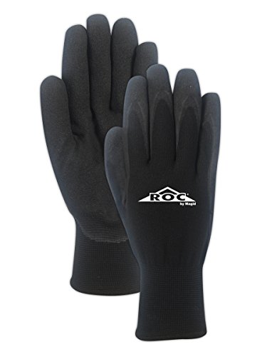 Magid Glove & Safety ROC GP600W Thermal Double-Dip Coated Work Gloves – Cut Level 2, Black, Acrylic, 10