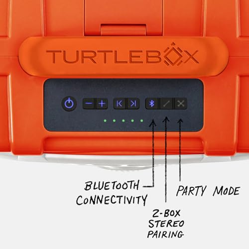Image of Turtlebox Original Gen 3: Portable Outdoor Bluetooth Speaker - Ultra-Loud (120dB), Waterproof (IP67), Rugged, Impact-Resistant, 3-Day Battery | Party Mode Unlimited Pairing Stereo, Orange /Blaze Orange