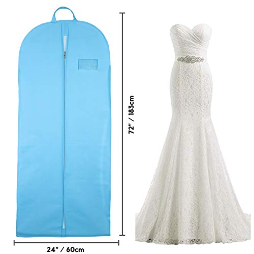 Image of Global Trade Wedding Lehenga Gown Long Dress Garment Cover Bags 72 inch with 8 inch Gusset. Wedding Dress Lehenga Long Dress Storage Bag Made of non woven fabric with front Zip.(Pack of 1) (Sky Blue)