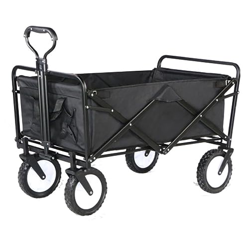 CCYENG Trolley Cart Klappbarer Gartentrolley Cart Hochleistungswagen Einkaufswagen Für Outdoor Camping Angeln Ziehwagen Mit 4 Rädern Campingwagen Gartenwagen