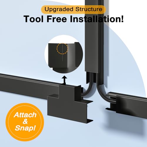 Delamu 157in Cord Hider, Cord Cover Wall Cable Management, Paintable Wire Cover for Cords, Cable Hider Raceway Kit, Cable Cover Concealer, Wire Hiders for TV on Wall, 10 X L15.7 W1.18 H0.6in, Black