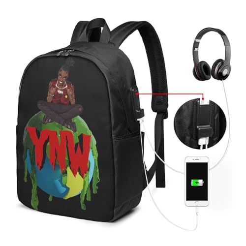 YNW Rapper Melly Laptop Backpack, Travel Computer Bag with USB Charging Port, Work Business Backpacks2