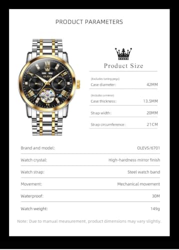 Image of OLEVS Automatic Watches for Men Self Winding Mechanical Skeleton Luxury Dress Stainless Steel Diamond Men Wrist Watches