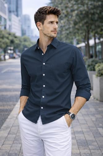Image of Ben Martin Shirt for Men | Regular Casual Shirts for Mens' | Men's Casual Shirt's Slim Fit | Full Sleeve Cotton Shirts for Men's | Solid Shirt's for Mens Stylish | Formal & Casual Office Wear Shirts