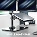 VIVO Freestanding Dual Computer Monitor and Laptop Combo Desk Stand with Glass Base, Fits up to 32 inch Monitors and 17 inch Laptops, Black, STAND-V003FGL