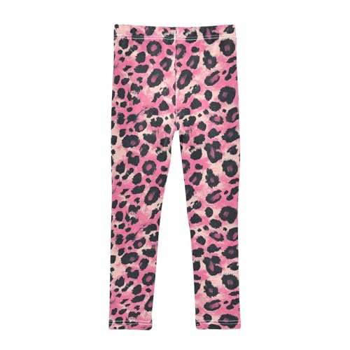 Girls Leggings Pink Leopard Cheetah Soft Toddler Leggings for Girls Kids Pants Size 4T-10T2
