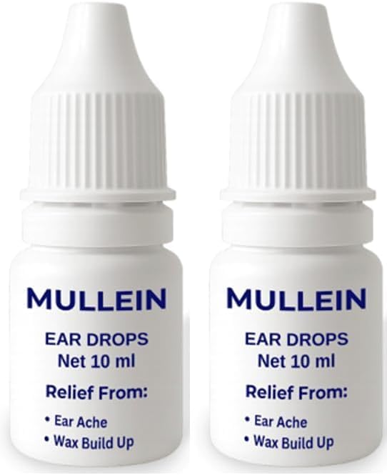 Ear Drops Natural-2 x10ml - Fast acting for Ear Pain, Ear infections, Itchy ears, Earache, Excessive Hardened Ear Wax Removal, Blocked ears, Swimmer's Ear, Scuba diving- Travel friendly dropper bottle