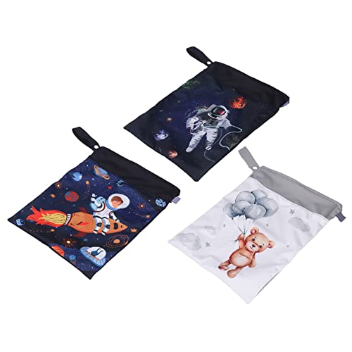 BALITY Bolsa Seca Húmeda para Pañales de Tela, Resistente Al Agua, Tienda por Separado, 3 Uds, Bolsa Seca Húmeda con Asa Colgante de Gran Capacidad para Viajes Nocturnos