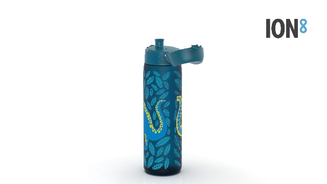 Gourde ION8 500 Ml – Anti-fuite, Ouverture One-hand, Verrouillage, Lavable Lave-vaisselle, Sans BPA, Motif Dinosaures