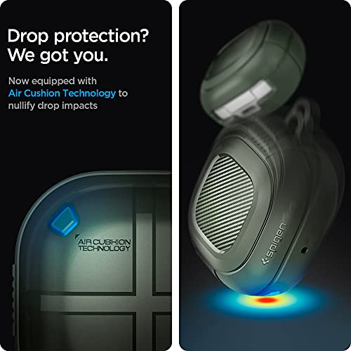 Image of Spigen Galaxy Buds2 Pro /Buds2 /Buds Pro /Buds Core /Buds FE Case, Carabiner Included, Shock-Proof, Light & Compact Cover, (Rugged Armor) - Military Green