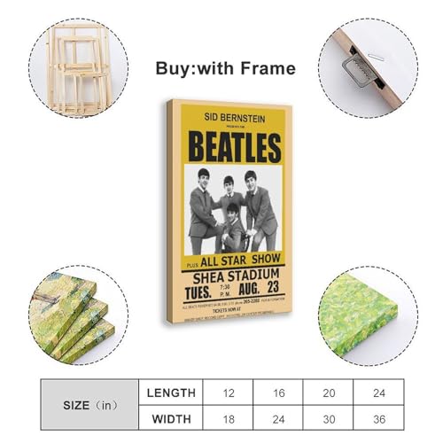 RePaLy Poster vintage The Beatles Rock Concert Gig Band Poster sur toile Décoration murale pour salon, chambre à coucher, style cadre, 50 x 75 cm - Les Beatles, Paul McCartney, John Lennon, RIngo Starr, George Harrison RePaLy Poster vintage The Beatles Rock Concert Gig Band Poster sur toile Décoration murale pour salon, chambre à coucher, style cadre, 50 x 75 cm – Image 3