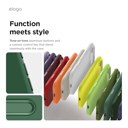 Image of elago for iPhone Air Case, Premium Magnetic Silicone Case, Compatible with MagSafe, Liquid Silicone Material, Protective Cover, Shockproof, Slim Phone, 6.5 inch (Alpine Green)