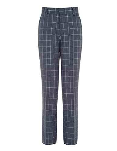 Tommy Hilfiger Boys' Big Flat-Front Dress Pant, Straight Leg Fit, Zip Fly & Belt Loops, Side & Back Pockets, Moody Blue, 18