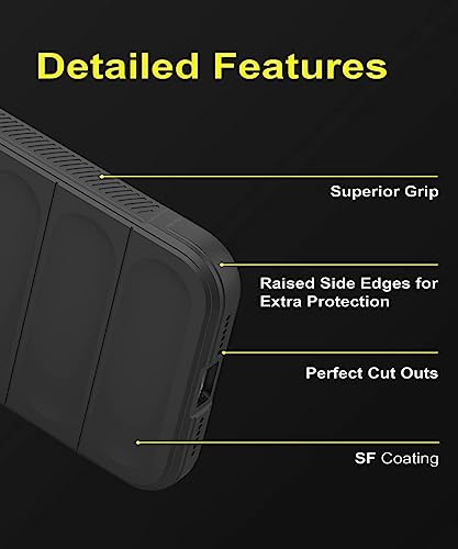 Image of WOW IMAGINE Ultimate Silicon Back Cover Case for Apple iPhone 14 Pro | Military Grade Drop Protection Shockproof Bumper | Anti-Slip Grip | Scratch Proof Micro-Fibre Cloth Inside (Pitch Black)