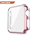 ICE FROG iWatch Series 1 38mm Case, Electroplate Metal Plated PC Slim Hard Protective Bumper HD Screen Protector Full Coverage Case Cover Shell for Apple Watch 38mm - Rose Gold