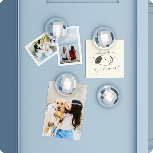 Imanes decorativos en disco para casilleros, set 4, plateado miniatura 6