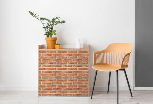 d-c-fix Möbel-Klebefolie Ahaus Rot Ziegel-Optik 45 cm x 2 m - Möbelfolie selbstklebend Deko-Folie Küchenfolie Küche Schrank Tisch Küchenfronten Bad Kacheln Ziegelsteine Mauer-Optik rot