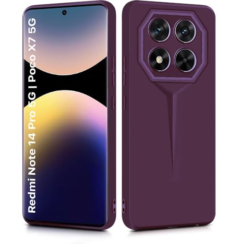Image of WOW IMAGINE Back Cover for Redmi Note 14 Pro 5G | Poco X7 5G | Blade Series Ultra Thin Case with Lightweight Design | Camera Protection | Soft Matte Silicone Flexible Mobile Case - Purple