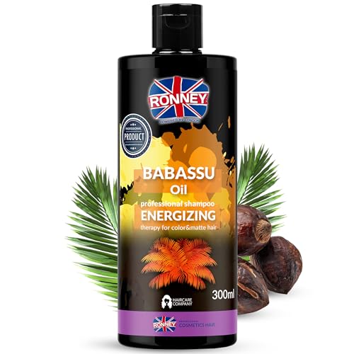 RONNEY Professional Volume Shampoo with Babassu Oil | Salon Thickening Shampoo for Fine Hair | Energizing Natural Shampoo Sensitive Scalp | Hair Repair Treatment Dull, Brittle & Coloured Hair | 300 ml