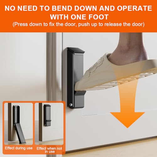Image of HASTHIP Door Stopper for Home Rubber, Spring Loaded Heavy Duty Holder | Door Stopper For Main Door Step On /Off Doors Holder Anti-Collision Safety Top Doors Stoppers Door Stoppers For Home, Office