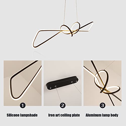 Chandelier LED géométrique en métal et acrylique suspendu avec télécommande - 5