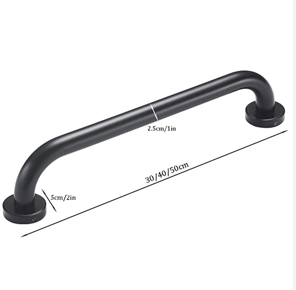 Barra de apoyo de seguridad, Barras de apoyo de ducha de Acero inoxidable, pasamanos de baño, Barra de apoyo de pasamanos de seguridad, manija de asistencia negra/40 cm ()