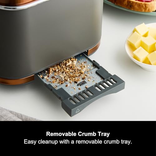 Morphy Richards Signature Opulent 4 Slice Toaster, 2 Slots, Browning Controls, Variable Width Slots, Removable Crumb Tray, Non Slip, 1800W, Copper, 245742 - Image 8