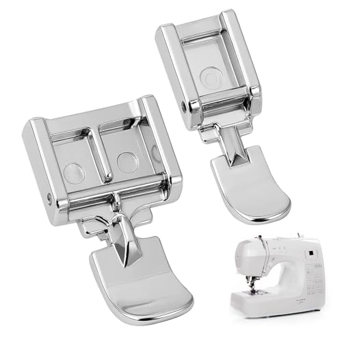 keyxer 2-Pièces Set de Pieds de Machine à Coudre - Pied Presseur et Pieds-De-Biche - Universel Snap-on Compatible avec Tous Les Modèles à Tige Basse - Parfait pour...