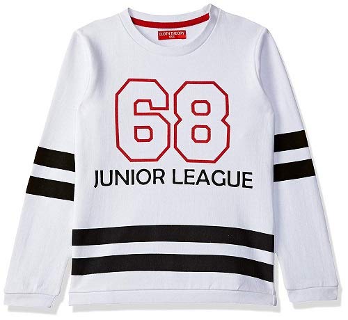 Image of Cloth Theory Boys Cotton Round Neck Sweatshirt(CTKDWINCN013 White 3 - 4 years)