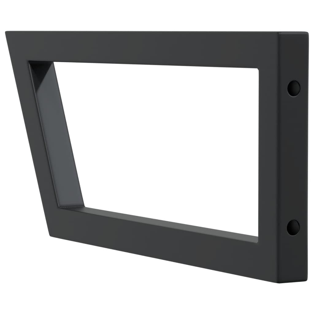 2 Stk. Waschtisch-Halterungen 20 x 50 cm, Trapezförmige Konsole aus Stahl, Schwerlast-Wandhalterung für Waschbecken, Schwarz, DIY Badmöbel