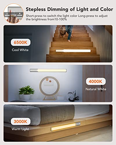 Accwork Under Cabinet Lights, 146 Led Dimmable Motion Sensor Closet Lights, 21.5" Wireless Under-Counter Light With Detachable Battery, Rechargable Night Light For Kitchen, Closet, Cabinet, Wardrobe #TOP2