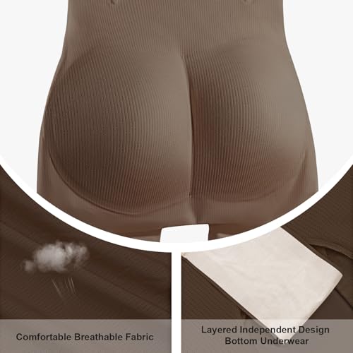 Image of MOVWIN Padded Underwear for Women Built-in 7mm 16mm Fake Butt Pads for Bigger Butt Lifting Panties Tummy Control Shapewear