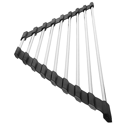 Gatuida Soporte de Almacenamiento de Fregadero de Cocina Acero Inoxidable Plegable Estante Triangular de Drenaje Organizador de Accesorios de Cocina para Esponjas y Jabones