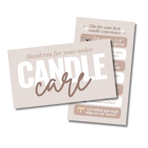 Tats4now Cute Modern Candle Care Cards for candle makers -